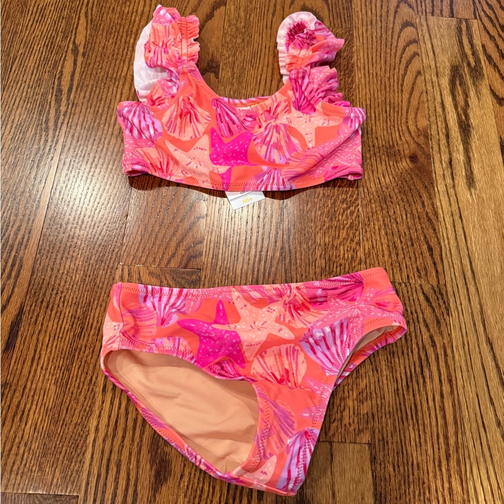 Crewcuts Pink and Orange Starfish Bikini